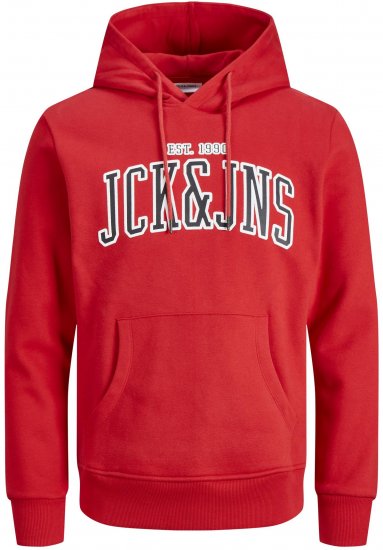 Jack & Jones JJCEMB Hoodie Red - Tröjor & hoodies - Stora hoodies & tröjor - 2XL-14XL