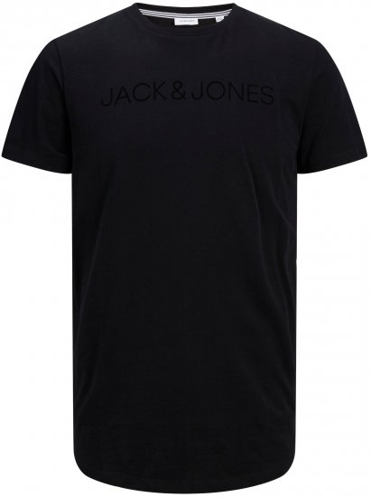 Jack & Jones JJHUGO FLOCK TEE Black - T-shirts - Stora T-shirts - 2XL-14XL