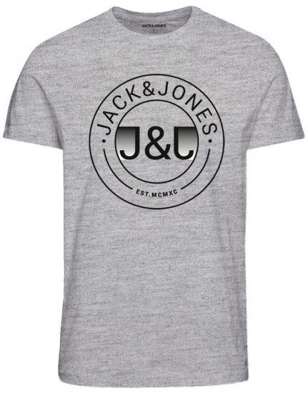 Jack & Jones JJMILAS T-Shirt Grey - T-shirts - Stora T-shirts - 2XL-14XL