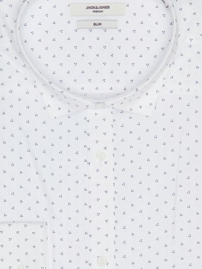 Jack & Jones JPRBLACARDIFF Print Shirt LS White - Skjortor - Stora skjortor - 2XL-8XL