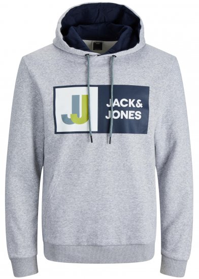 Jack & Jones JCOLOGAN Hoodie Grey - Tröjor & hoodies - Stora hoodies & tröjor - 2XL-14XL