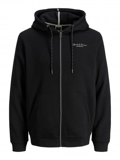 Jack & Jones JCOBERG SWEAT ZIP Hoodie Black - Tröjor & hoodies - Stora hoodies & tröjor - 2XL-14XL