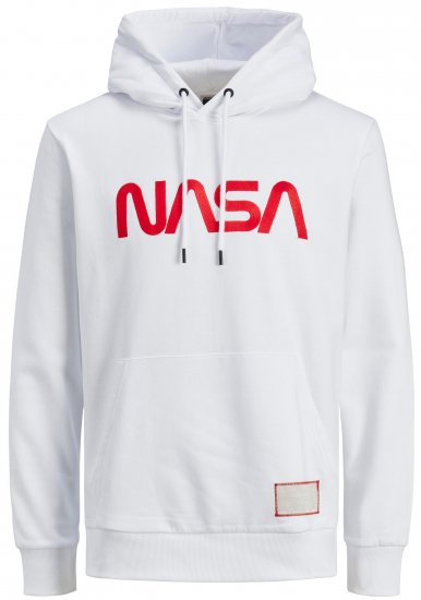 Jack & Jones JCONASA LOGO Hoodie White - Tröjor & hoodies - Stora hoodies & tröjor - 2XL-14XL