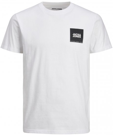 Jack & Jones JJLOCK TEE White - T-shirts - Stora T-shirts - 2XL-14XL