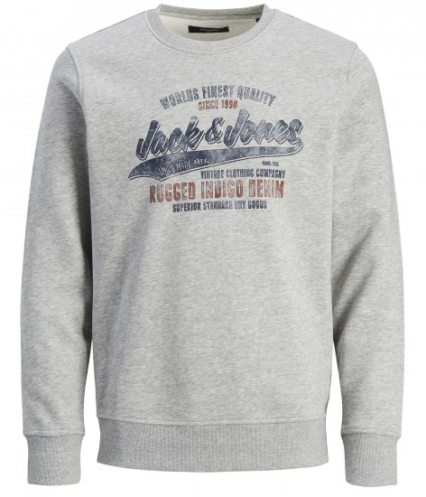 Jack & Jones JPRBLUBILLY Sweatshirt Grey - Tröjor & hoodies - Stora hoodies & tröjor - 2XL-14XL