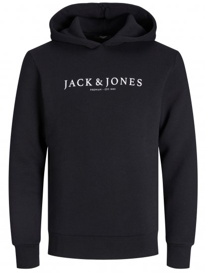 Jack & Jones JPRBLAAUGUST LOGO Hoodie Black - Tröjor & hoodies - Stora hoodies & tröjor - 2XL-14XL
