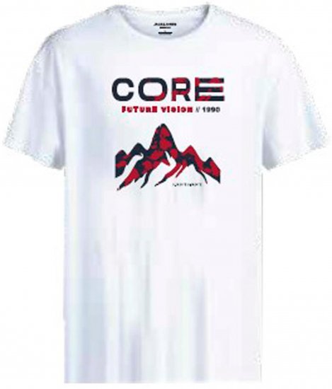 Jack & Jones JCOBOOSTER T-Shirt White - T-shirts - Stora T-shirts - 2XL-14XL