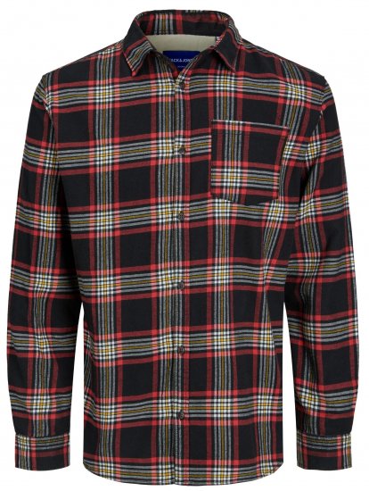 Jack & Jones JOROWEN CHECK COMFORT Shirt Black - Skjortor - Stora skjortor - 2XL-8XL