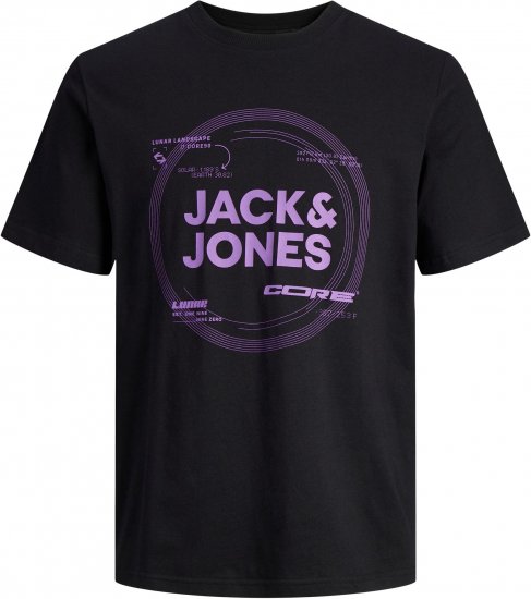 Jack & Jones JCOPILOU TEE SS CREW NECK Black - T-shirts - Stora T-shirts - 2XL-14XL
