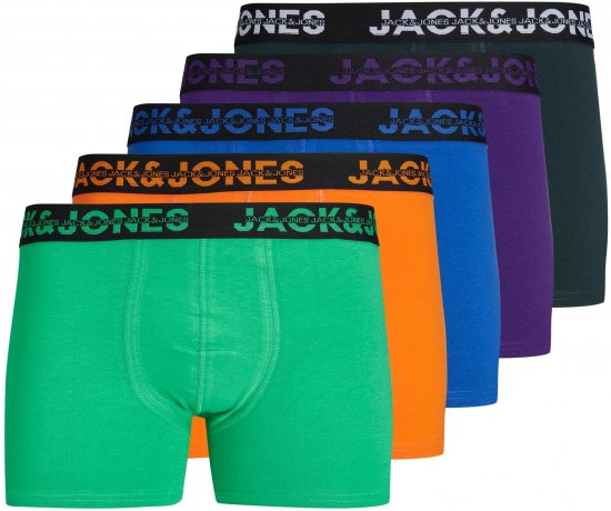 Jack & Jones JACDALLAS LOGO TRUNKS 5 PACK Holly Green - Boxershorts - Boxershorts för herrar i stora storlekar