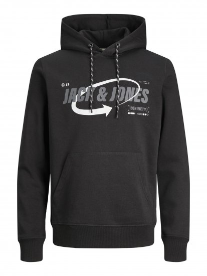 Jack & Jones JCOBLACK SWEAT HOODIE Black - Tröjor & Hoodies - Stora hoodies & tröjor - 2XL-14XL