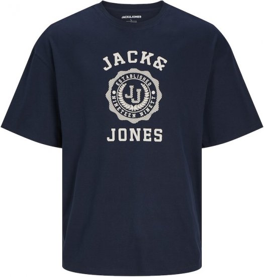 Jack & Jones VICTO T-Shirt Navy Blazer - T-shirts - Stora T-shirts - 2XL-14XL