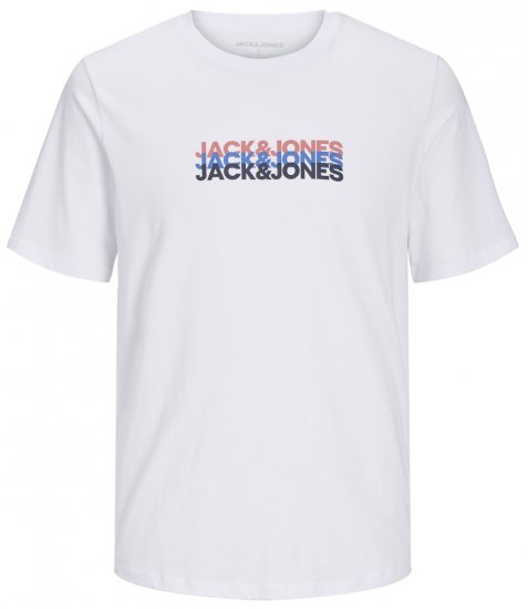 Jack & Jones JJCYBER T-Shirt White - T-shirts - Stora T-shirts - 2XL-14XL