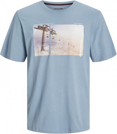 Jack & Jones MAINE T-Shirt Light Blue - T-shirts - Stora T-shirts - 2XL-14XL