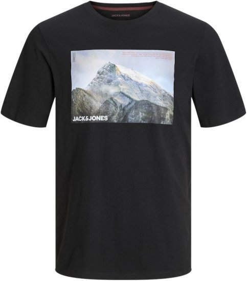 Jack & Jones MAINE T-Shirt Black - T-shirts - Stora T-shirts - 2XL-14XL