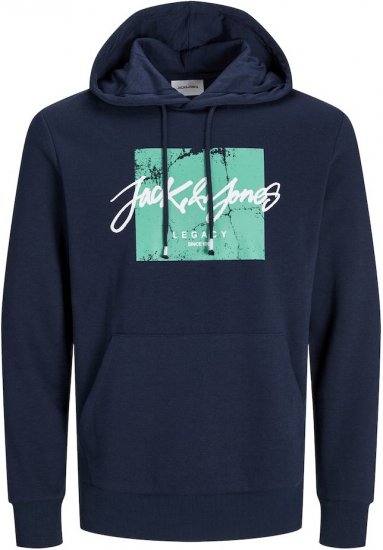 Jack & Jones Tiley Hoodie Navy Blazer - Tröjor & hoodies - Stora hoodies & tröjor - 2XL-14XL