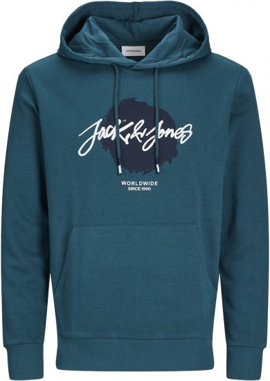 Jack & Jones Tiley Hoodie Deep Teal - Tröjor & hoodies - Stora hoodies & tröjor - 2XL-14XL