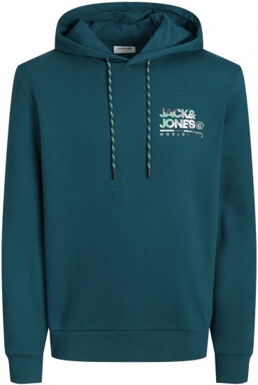 Jack & Jones JJLUKE Hoodie Deep Teal - Tröjor & hoodies - Stora hoodies & tröjor - 2XL-14XL