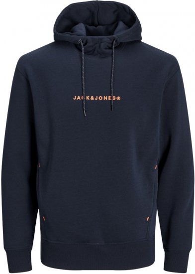 Jack & Jones TREE Hoodie Navy Blazer - Tröjor & hoodies - Stora hoodies & tröjor - 2XL-14XL
