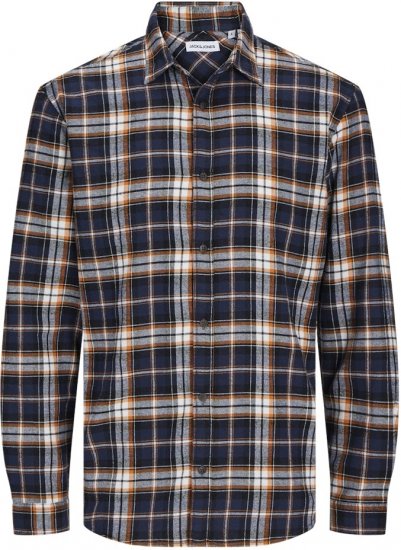 Jack & Jones JOSHUA LS Flannel Shirt Orange - Skjortor - Stora skjortor - 2XL-8XL