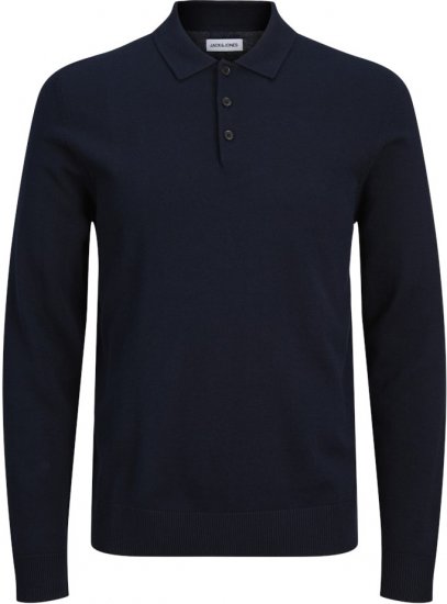 Jack & Jones FRED Long Sleeve Polo Navy Blazer - Pikétröjor - Stora pikétröjor - 2XL-8XL