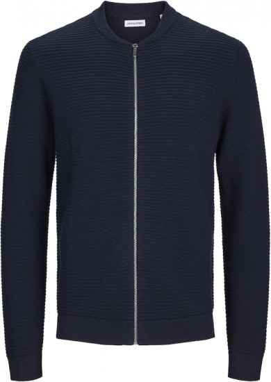 Jack & Jones OTTO Knitted Sweater with Zipper Navy - Tröjor & hoodies - Stora hoodies & tröjor - 2XL-14XL