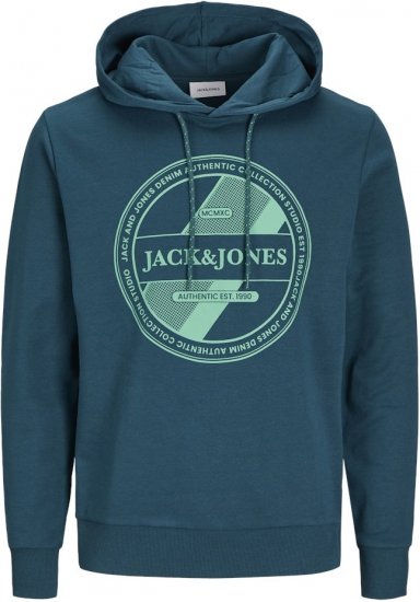 Jack & Jones RIO Hoodie Deep Teal - Tröjor & hoodies - Stora hoodies & tröjor - 2XL-14XL