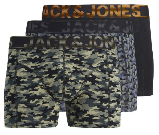 Jack & Jones JACDANNY Trunks 3-Pack Camo/Black - Underkläder & badkläder - Stora underkläder för män