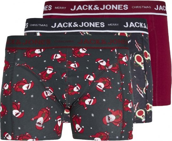 Jack & Jones MERRY X-MAS Trunks 3-Pack Dark Navy - Underkläder & badkläder - Stora underkläder för män
