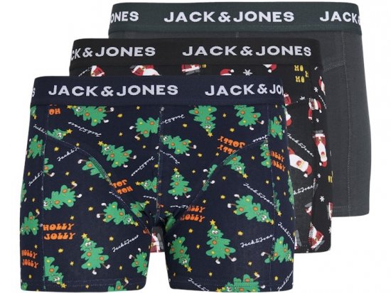 Jack & Jones HOLLY JOLLY Trunks 3-Pack Black - Underkläder & badkläder - Stora underkläder för män