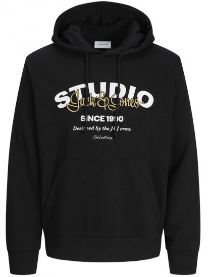 Jack & Jones Yuki Hood Sweatshirt Black - Tröjor & hoodies - Stora hoodies & tröjor - 2XL-14XL