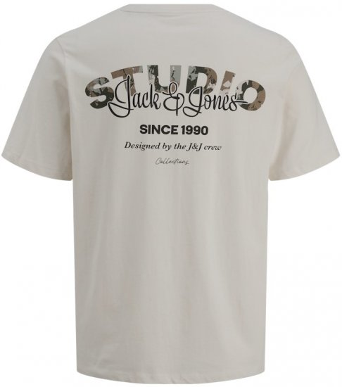 Jack & Jones Yuki Back Print Crew Neck T-Shirt Moonbeam - T-shirts - Stora T-shirts - 2XL-14XL