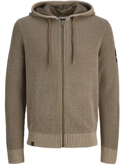 Jack & Jones Zip Knit Hoodie Crockery - Tröjor & hoodies - Stora hoodies & tröjor - 2XL-14XL