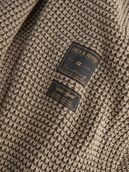 Jack & Jones Zip Knit Hoodie Crockery - Tröjor & hoodies - Stora hoodies & tröjor - 2XL-14XL