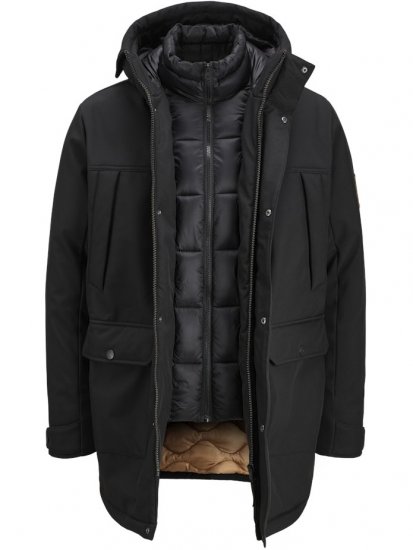 Jack & Jones Finn Softshell Parka Black - Jackor - Stora jackor - 2XL-12XL