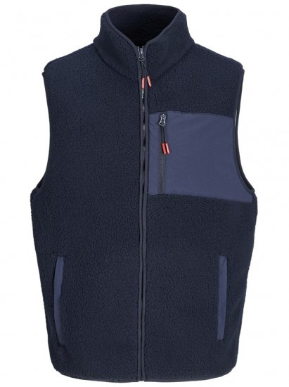 Jack & Jones Thatcher Fleece Vest Sky Captain - Västar - Västar i stora storlekar