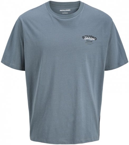 Jack & Jones Yuki Crew Neck T-Shirt Stormy Weather - T-shirts - Stora T-shirts - 2XL-14XL