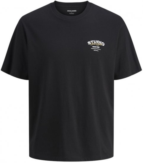 Jack & Jones Yuki Crew Neck T-Shirt Black - T-shirts - Stora T-shirts - 2XL-14XL