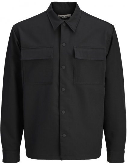 Jack & Jones Point Commute Travel Long Sleeve Shirt Black - Skjortor - Stora skjortor - 2XL-8XL