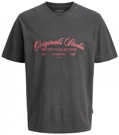 Jack & Jones Wood Wash Crew Neck T-Shirt Black - T-shirts - Stora T-shirts - 2XL-14XL