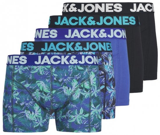  Jack & Jones Tropical Flowers Trunks 5-Pack Blue - Underkläder & badkläder - Stora underkläder för män