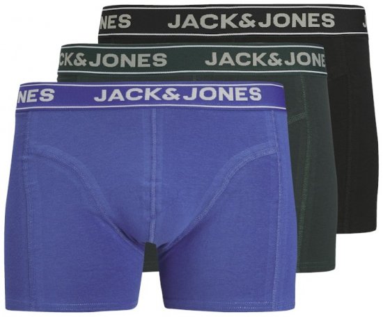 Jack & Jones Black Friday Trunks 3-Pack Blue Black - Underkläder & badkläder - Stora underkläder för män