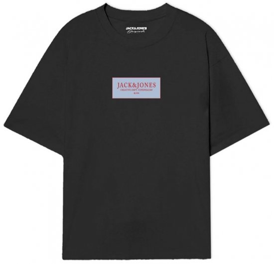 Jack & Jones Greene Crew Neck T-Shirt Black - T-shirts - Stora T-shirts - 2XL-14XL