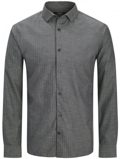 Jack & Jones Parker Melange Long Sleeve Shirt Black - Skjortor - Stora skjortor - 2XL-8XL