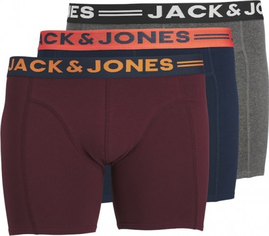 Jack & Jones LICHFIELD Trunks 3-Pack Burgundy - Underkläder & badkläder - Stora underkläder för män