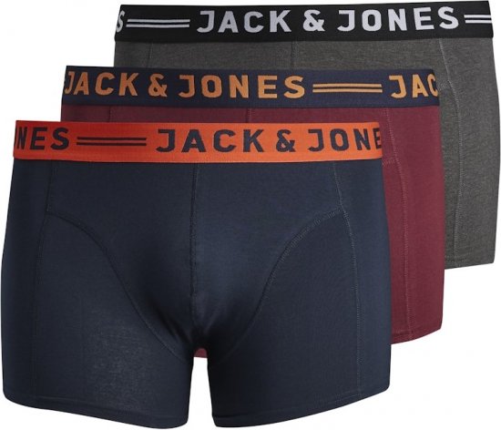 Jack & Jones LICHFIELD Trunks 3-Pack Burgundy - Underkläder & badkläder - Stora underkläder för män