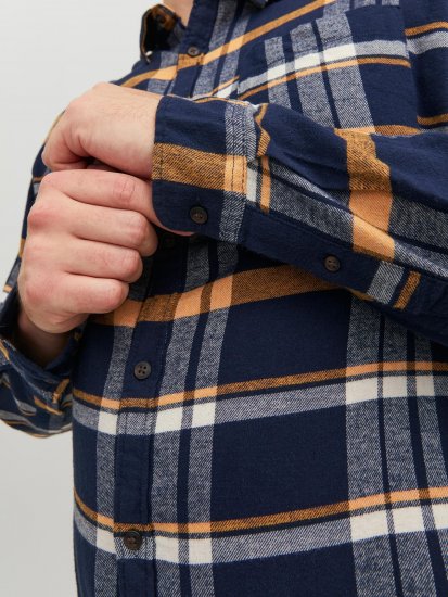 Jack & Jones JOROWEN CHECK COMFORT Shirt Navy - Skjortor - Stora skjortor - 2XL-8XL