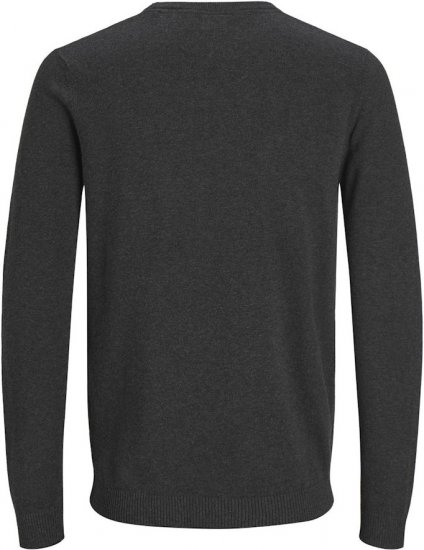 Jack & Jones BASIC Knitted Sweater Dark Grey Melange - Tröjor & hoodies - Stora hoodies & tröjor - 2XL-14XL