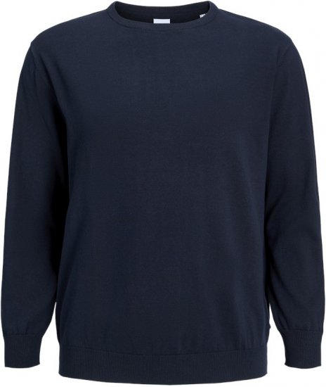 Jack & Jones BASIC Knitted Sweater Navy Blazer - Tröjor & hoodies - Stora hoodies & tröjor - 2XL-14XL