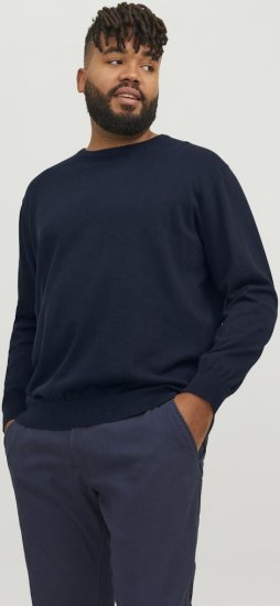 Jack & Jones BASIC Knitted Sweater Navy Blazer - Tröjor & hoodies - Stora hoodies & tröjor - 2XL-14XL